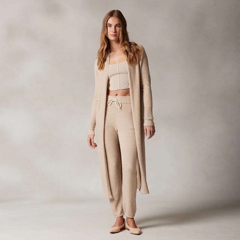 New $149 Kashwére Women's Long Cardigan Kash-ease™, Oatmeal, XS/S